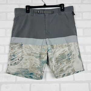 Realtree Fishing Shorts Men's Gray Camo Cargo Pockets Zip Pocket Size XL